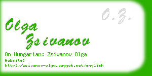 olga zsivanov business card